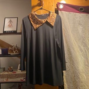Lily by Firmiana Dress/Shirt animal print collar